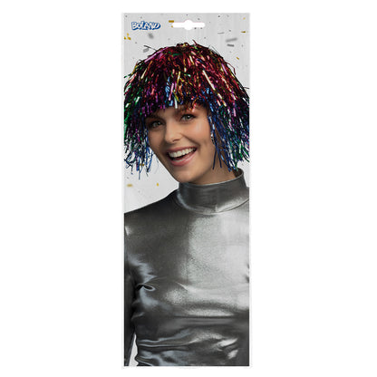 Perruque Lametta Multicolore Plumetis - Cheveux Métallisés Fête
