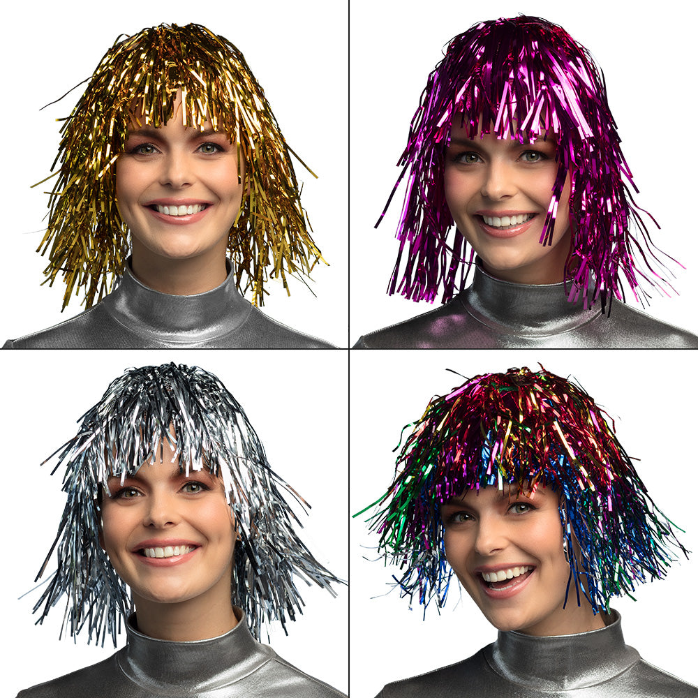 Perruque Pailletée Multicolore - Déguisement Disco & Fête