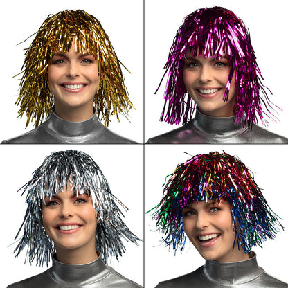 Perruque Pailletée Multicolore - Déguisement Disco & Fête
