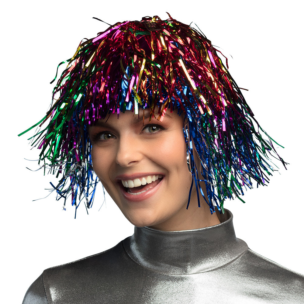 Perruque Pailletée Multicolore - Déguisement Disco & Fête