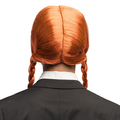 Perruque Tresses Rousses avec Frange - Déguisement Adulte