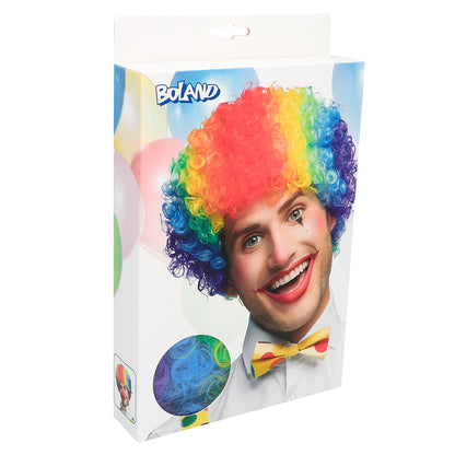Perruque Clown Arc-en-Ciel Bouclée - Déguisement Cirque Coloré