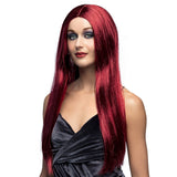 Perruque Longue Rouge Bordeaux - Cheveux Lisses Adulte