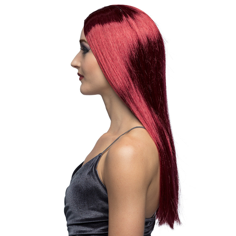 Perruque Longue Rouge Bordeaux - Cheveux Lisses Adulte