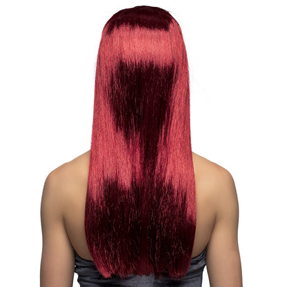 Perruque Longue Rouge Bordeaux - Cheveux Lisses Adulte