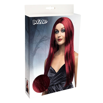 Perruque Longue Rouge Bordeaux - Cheveux Lisses Adulte