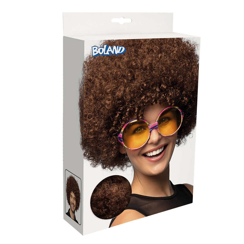 Perruque Afro Bouclée Marron - Déguisement Années 70