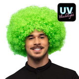 Perruque Afro Bouclée Verte Fluo UV Blacklight