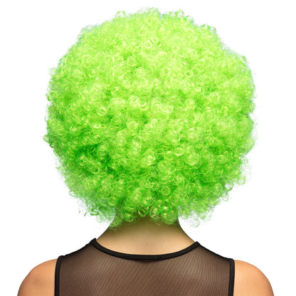 Perruque Afro Bouclée Verte Fluo UV Blacklight