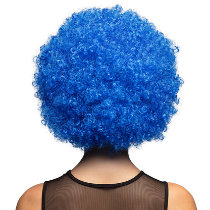 Perruque Afro Bouclée Bleu Électrique – Déguisement Disco et Années 70