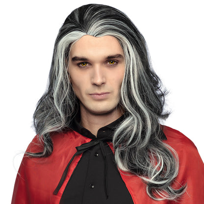 Perruque Vampire Gris Noir Gothique Homme Femme