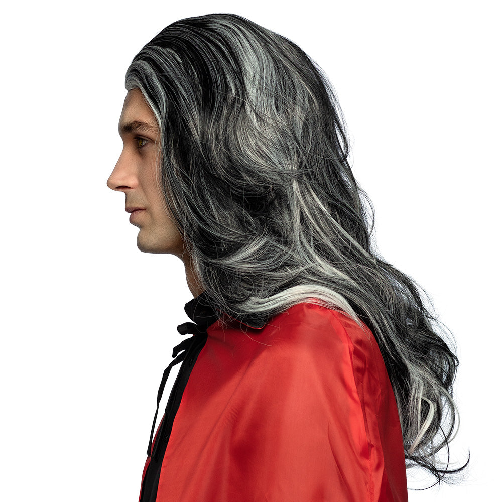 Perruque Vampire Gris Noir Gothique Homme Femme