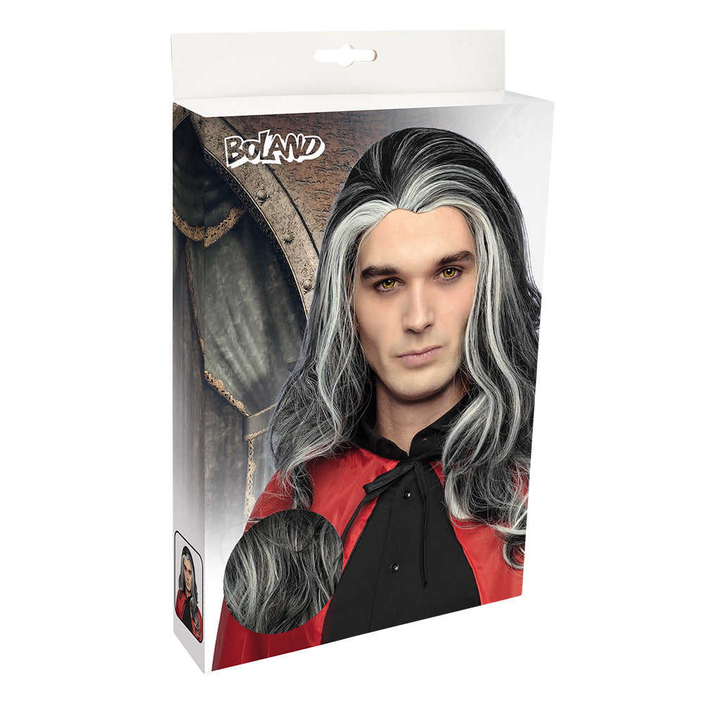Perruque Vampire Gris Noir Gothique Homme Femme