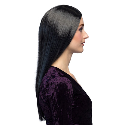 Perruque Noire Longue Gothique Cheveux Lisses Adulte