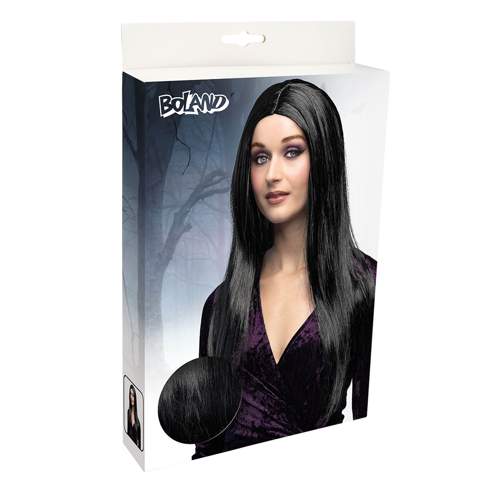 Perruque Noire Longue Gothique Cheveux Lisses Adulte