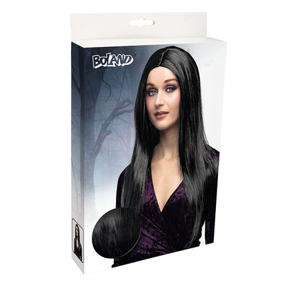Perruque Noire Longue Gothique Cheveux Lisses Adulte