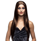 Perruque Longue Brune Lisse - Cheveux Noirs Gothique