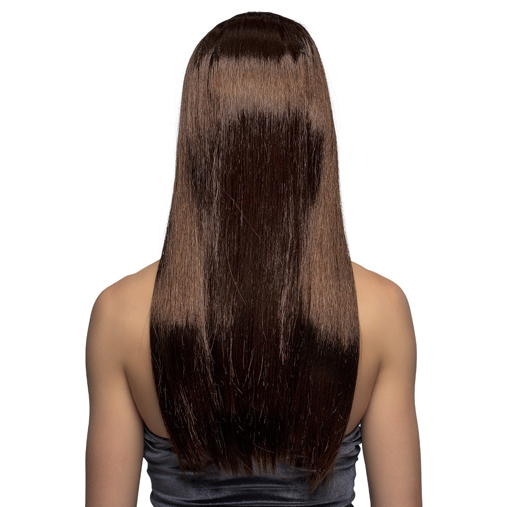 Perruque Longue Brune Lisse - Cheveux Noirs Gothique