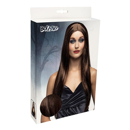 Perruque Longue Brune Lisse - Cheveux Noirs Gothique