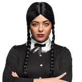 Perruque Mercredi Addams Tresses Noires - Déguisement Gothique