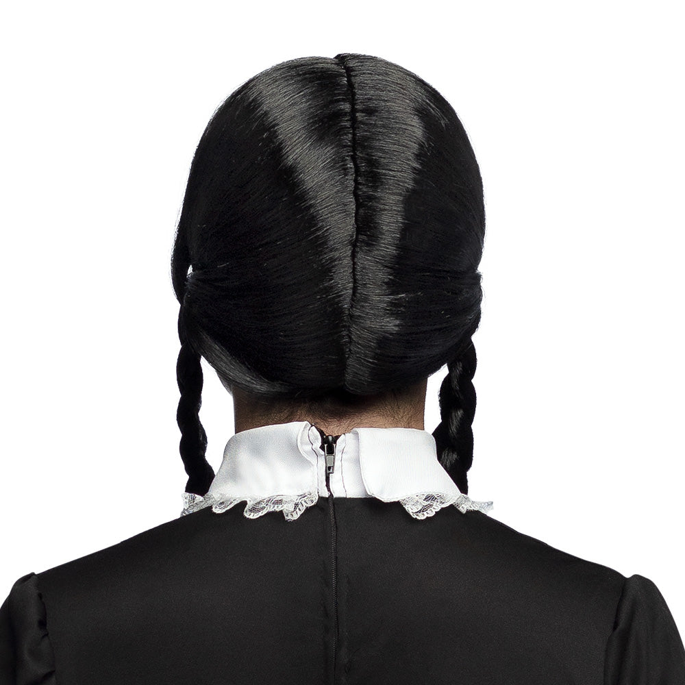 Perruque Mercredi Addams Tresses Noires - Déguisement Gothique