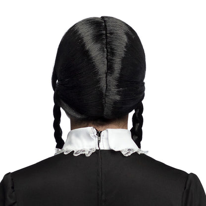 Perruque Mercredi Addams Tresses Noires - Déguisement Gothique