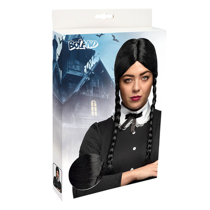 Perruque Mercredi Addams Tresses Noires - Déguisement Gothique