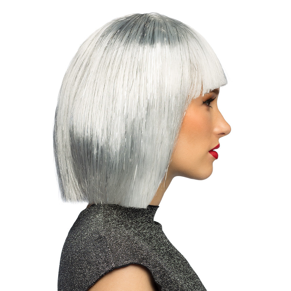 Perruque Bob Gris Cendré Années 60 - Frange Blunt Chic