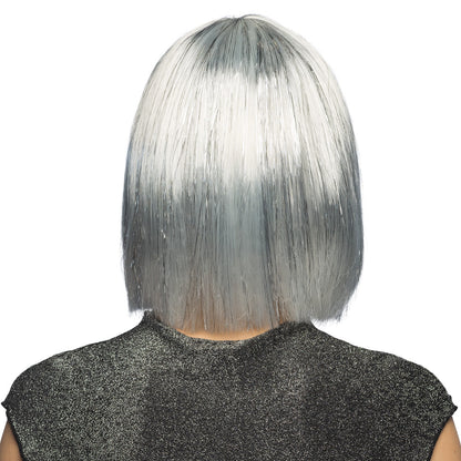 Perruque Bob Gris Cendré Années 60 - Frange Blunt Chic