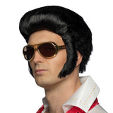 Perruque Elvis Années 70 Noir - Coiffure Rétro Homme