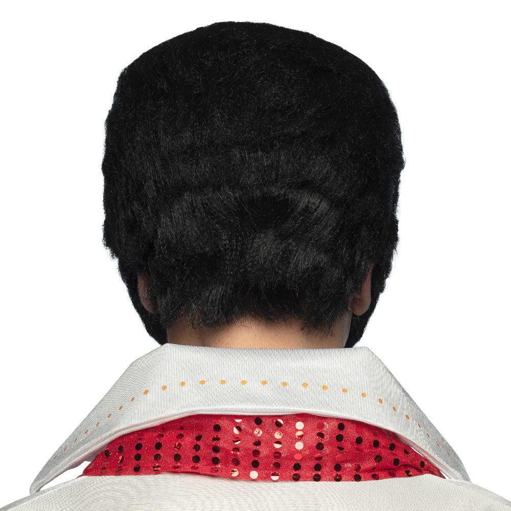 Perruque Elvis Années 70 Noir - Coiffure Rétro Homme