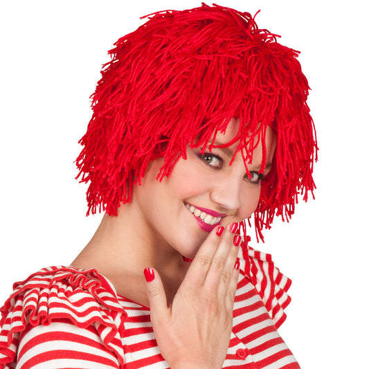 Perruque Shaggy Rouge Fluo - Déguisement années 80
