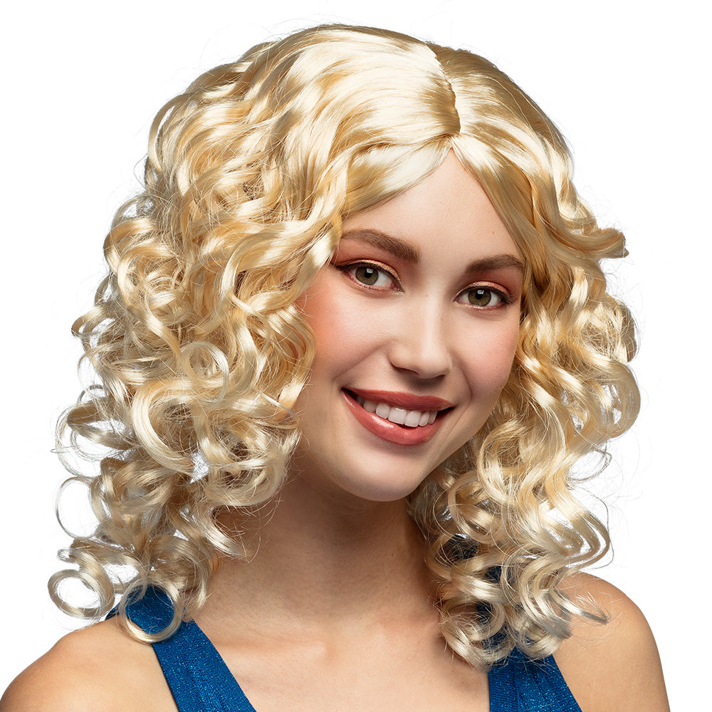 Perruque Blonde Bouclée Glamour - Déguisement Années 70