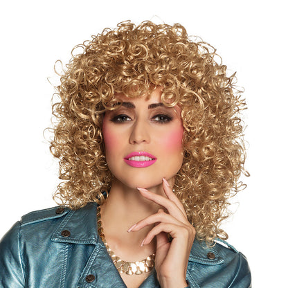 Perruque Bouclée Blonde Dorée - Déguisement Années 80