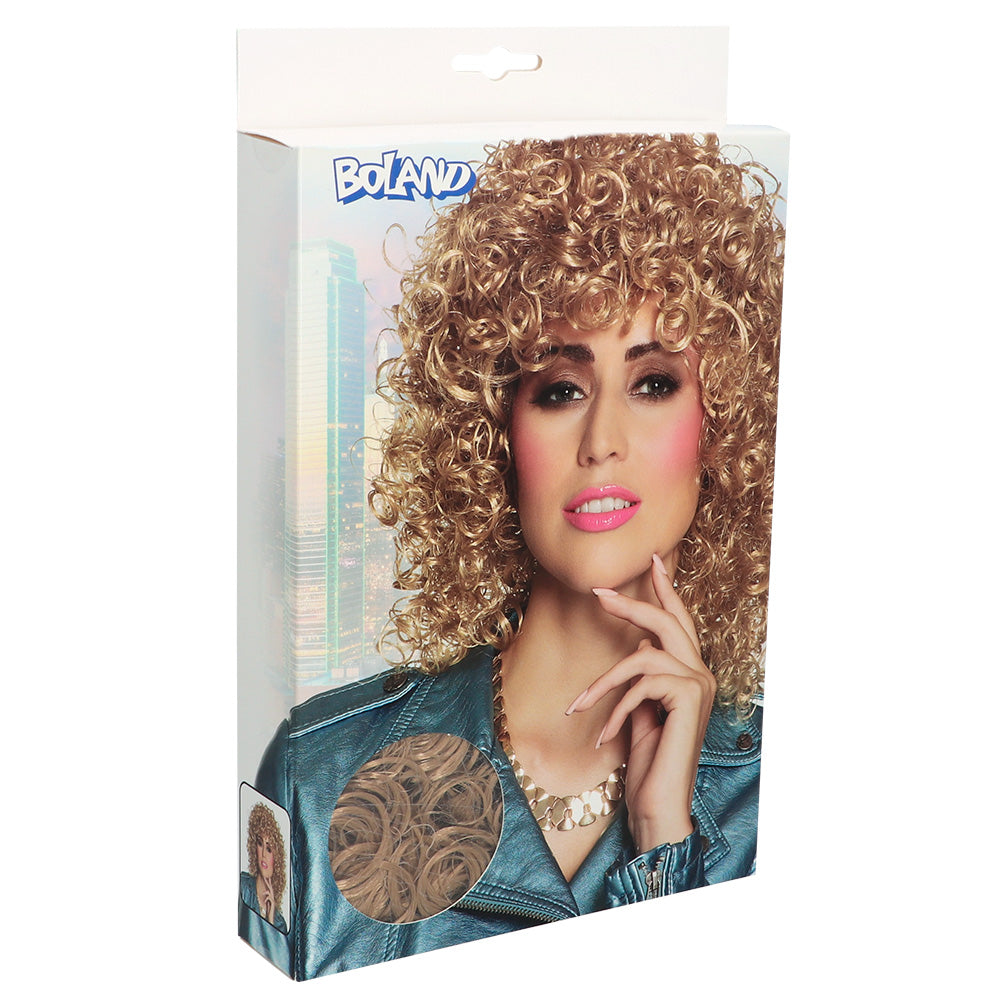 Perruque Bouclée Blonde Dorée - Déguisement Années 80