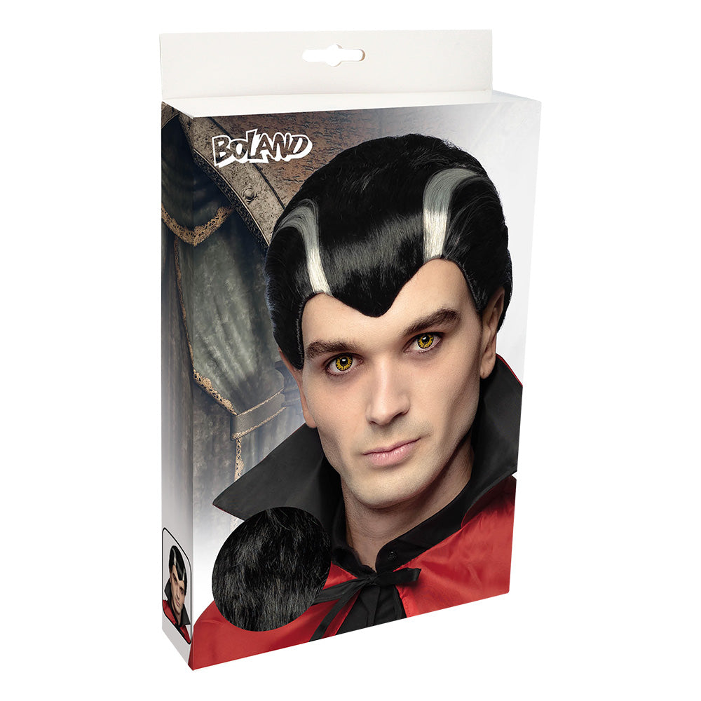Perruque Vampire Dracula Noir et Blanc - Déguisement Adulte