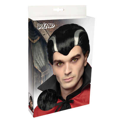 Perruque Vampire Dracula Noir et Blanc - Déguisement Adulte