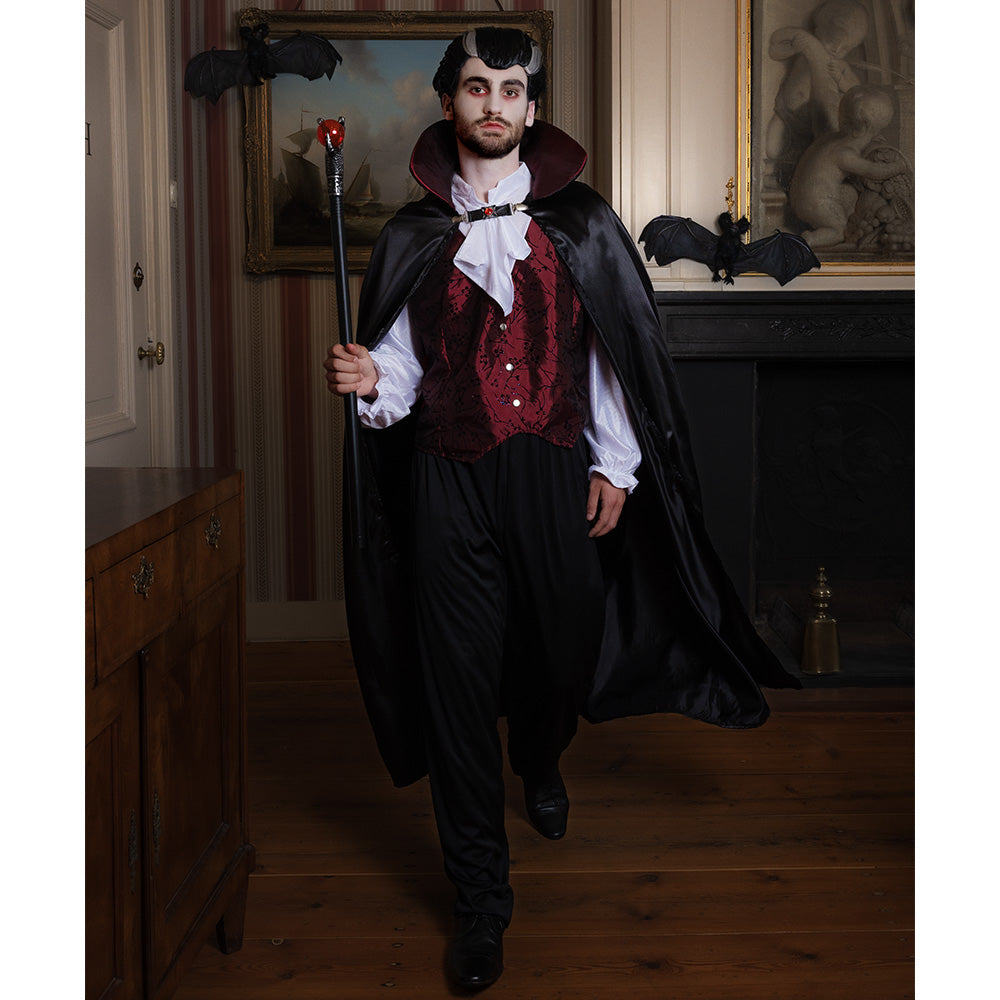 Perruque Vampire Dracula Noir et Blanc - Déguisement Adulte