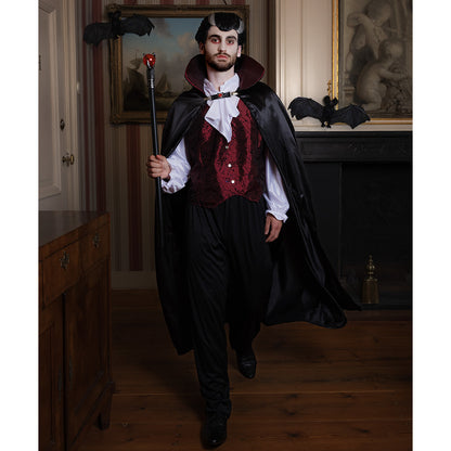 Perruque Vampire Dracula Noir et Blanc - Déguisement Adulte