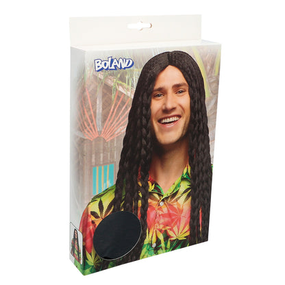 Perruque Tresses Noires Longues Déguisement Rasta 70cm