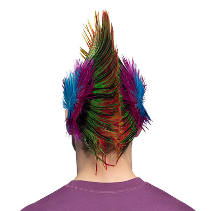 Perruque Punk Multicolore Mohawk - Déguisement Rock Années 80