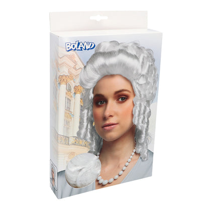 Perruque Baroque Blanche Bouclée - Accessoire Déguisement Historique