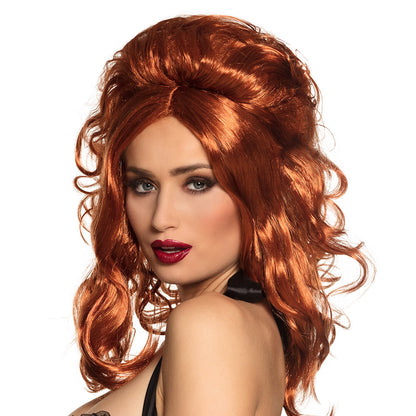 Perruque Rousse Ondulée avec Nœud - Coiffure Années 50 Rétro