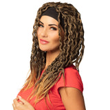 Perruque Dreadlocks Marron Doré avec Bandeau - Accessoire Hippie