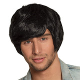 Perruque Noire Homme Années 60 - Style Rétro Chic