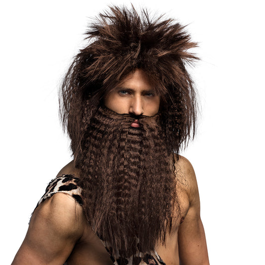 Barbe et Cheveux Longs Homme des Cavernes - Déguisement Complet