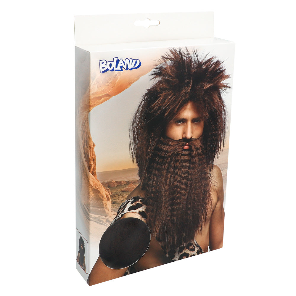 Barbe et Cheveux Longs Homme des Cavernes - Déguisement Complet
