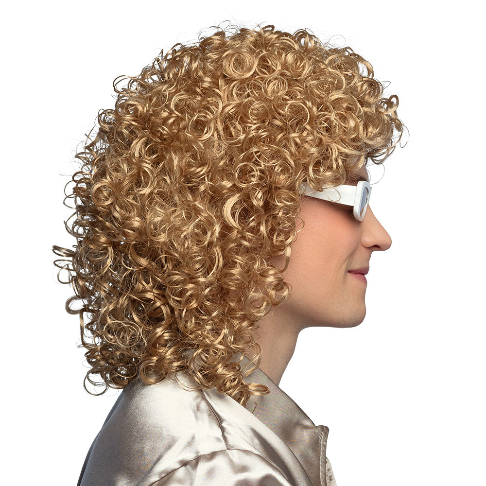 Perruque Années 80 Blonde Bouclée Deluxe - Déguisement Rétro