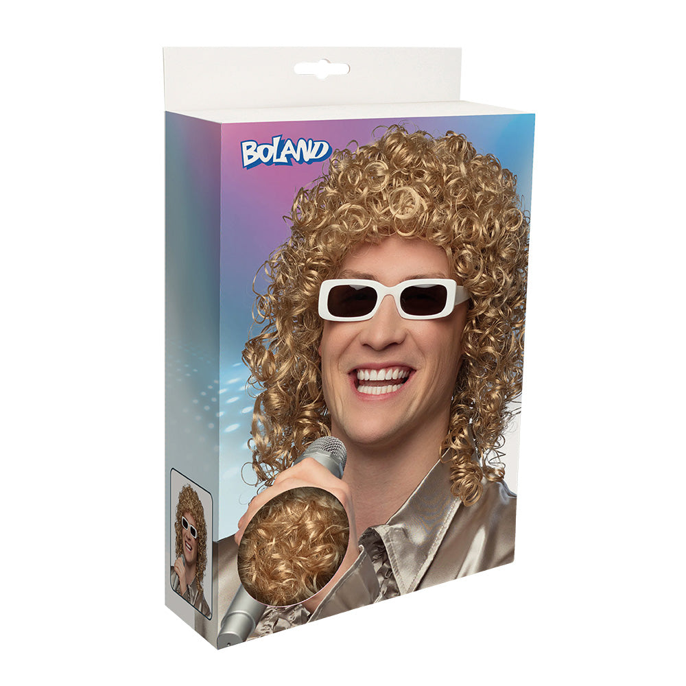Perruque Années 80 Blonde Bouclée Deluxe - Déguisement Rétro