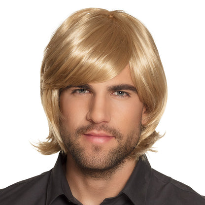 Perruque Blonde Homme Mi-Long - Déguisement Années 70